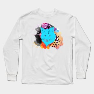 Fox abstract collage Long Sleeve T-Shirt